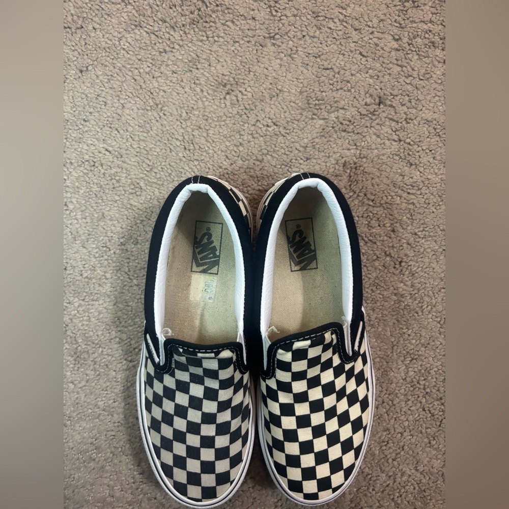 Vans Kids Black and White Checkerboard Sneakers - Picture 2 of 10
